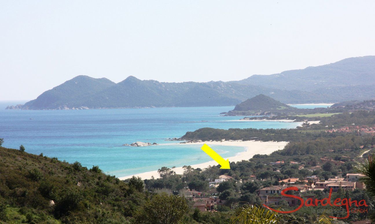 Villa Serena | Lage des Hauses an der Costa Rei Lage Villa Serena an der Costa Rei