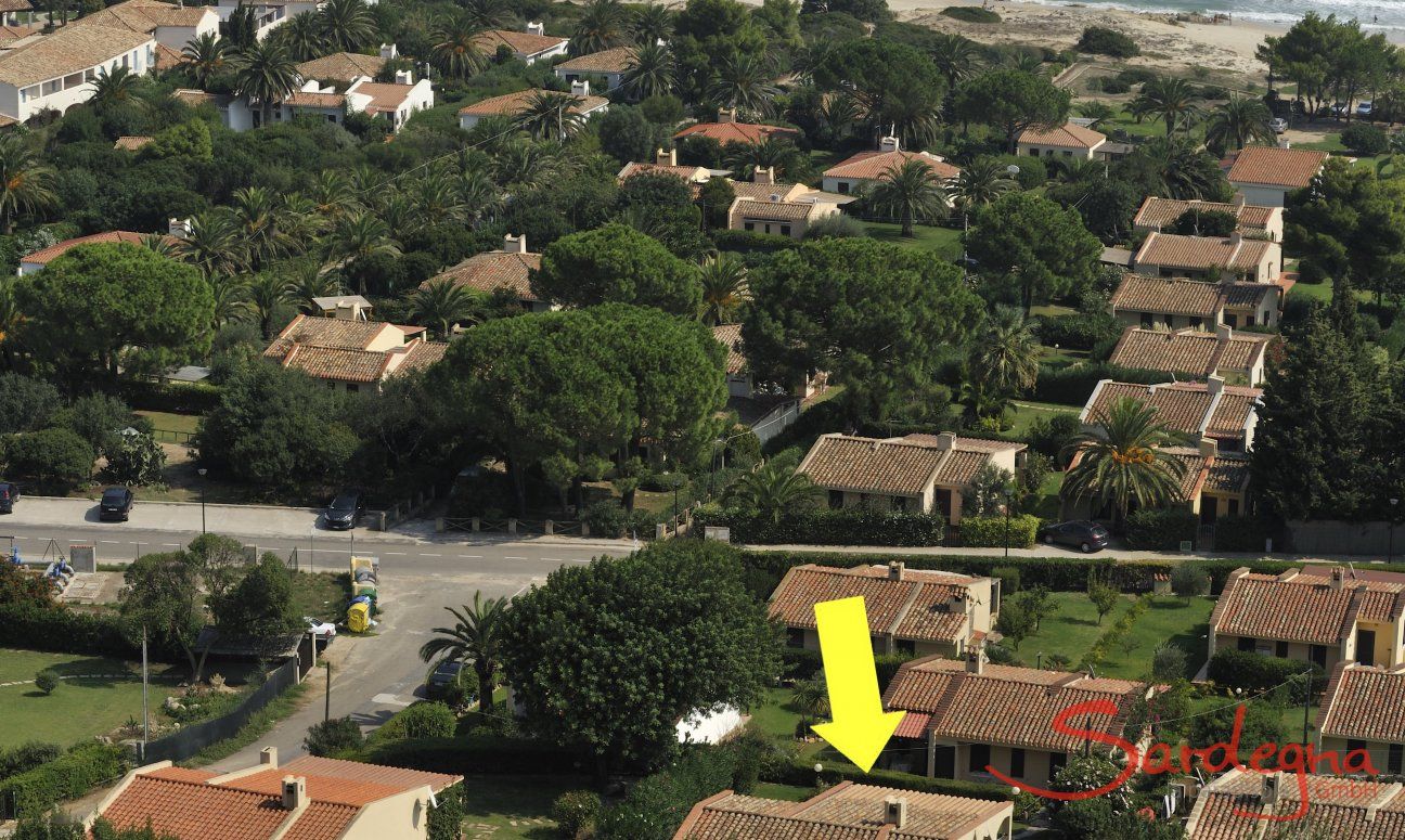 Villa Alessia | Lage des Hauses an der Costa Rei mit fußläufigem Strand Lage des Hauses an der Costa Rei