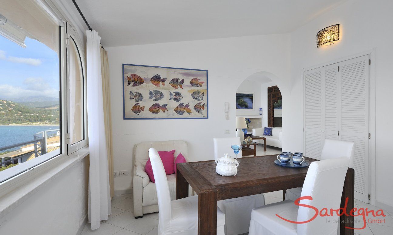 Apartment Azzurra | Essbereich mit Meerblick Essbereich mit Meerblick