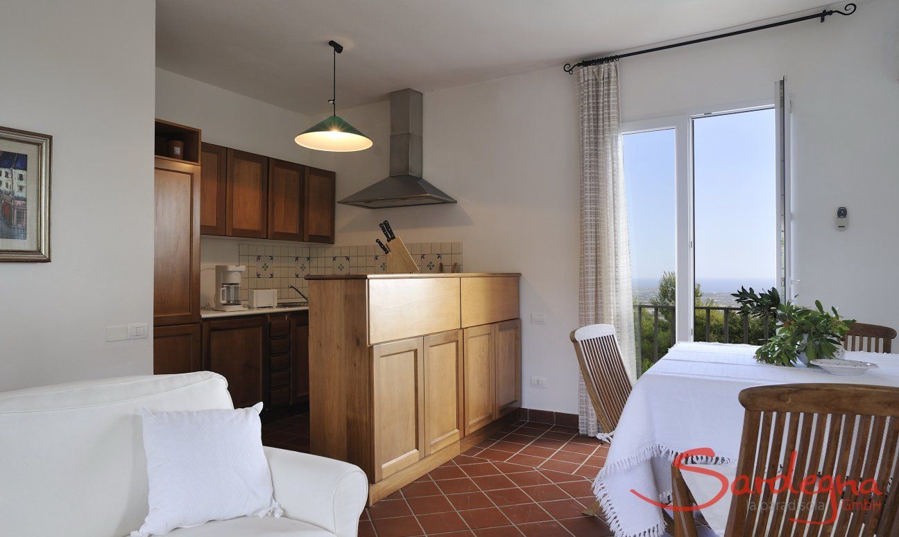 Villa Aquila Alta | Küche in den Wohnraum integriert Sardinien