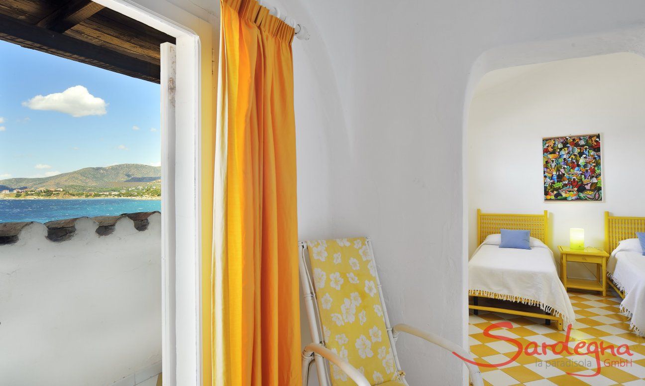 Villa Bella | Schlafzimmer 2 mit Meerblick Einliegerwohnung mit Schlafzimmer und Meerblick