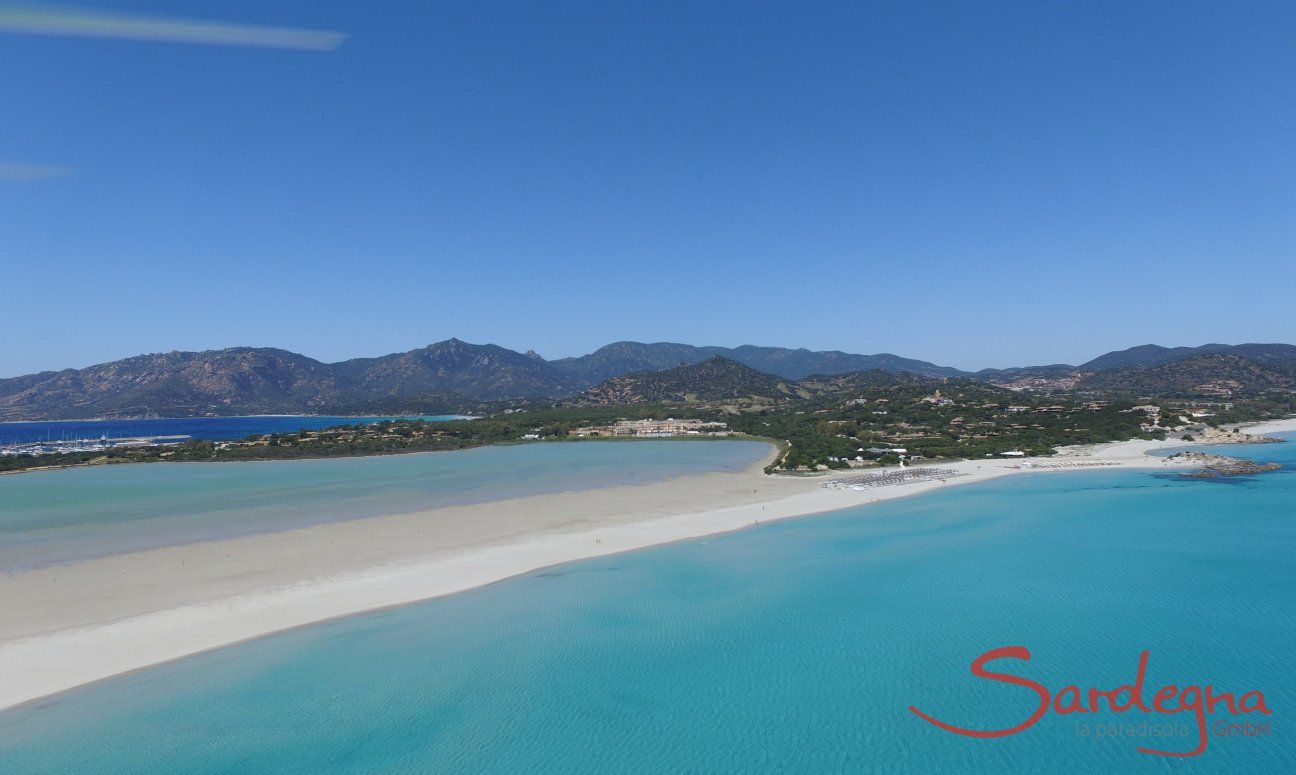 Panorama vom Strand und der Lagune von Porto Giunco, Villasimius