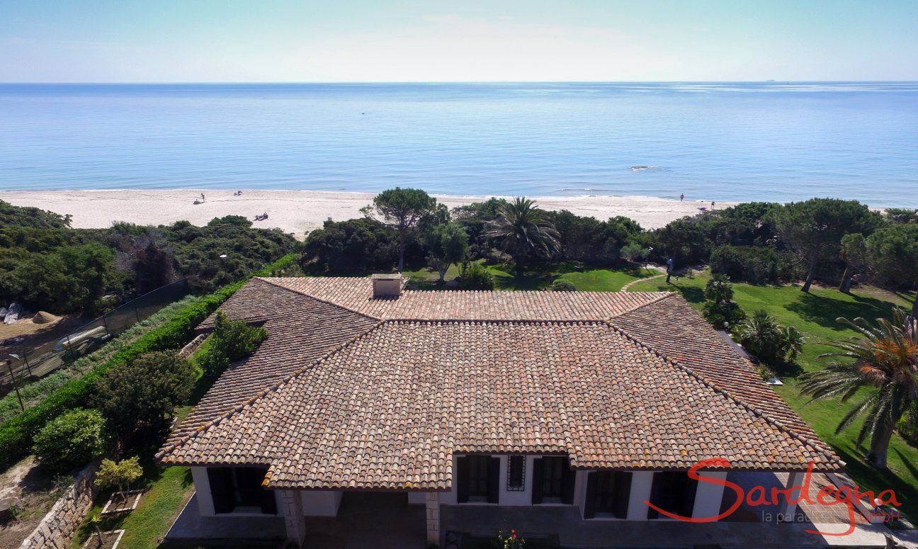 Villa Nautilus | Priviligierte, direkte Strandlage Villa Nautilus Luftaufnahme - Costa Rei