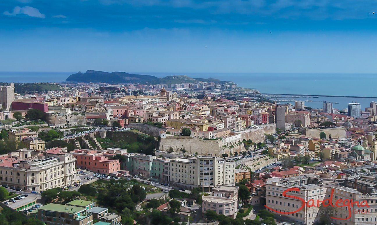 Cagliari Luftansicht der Altstadt