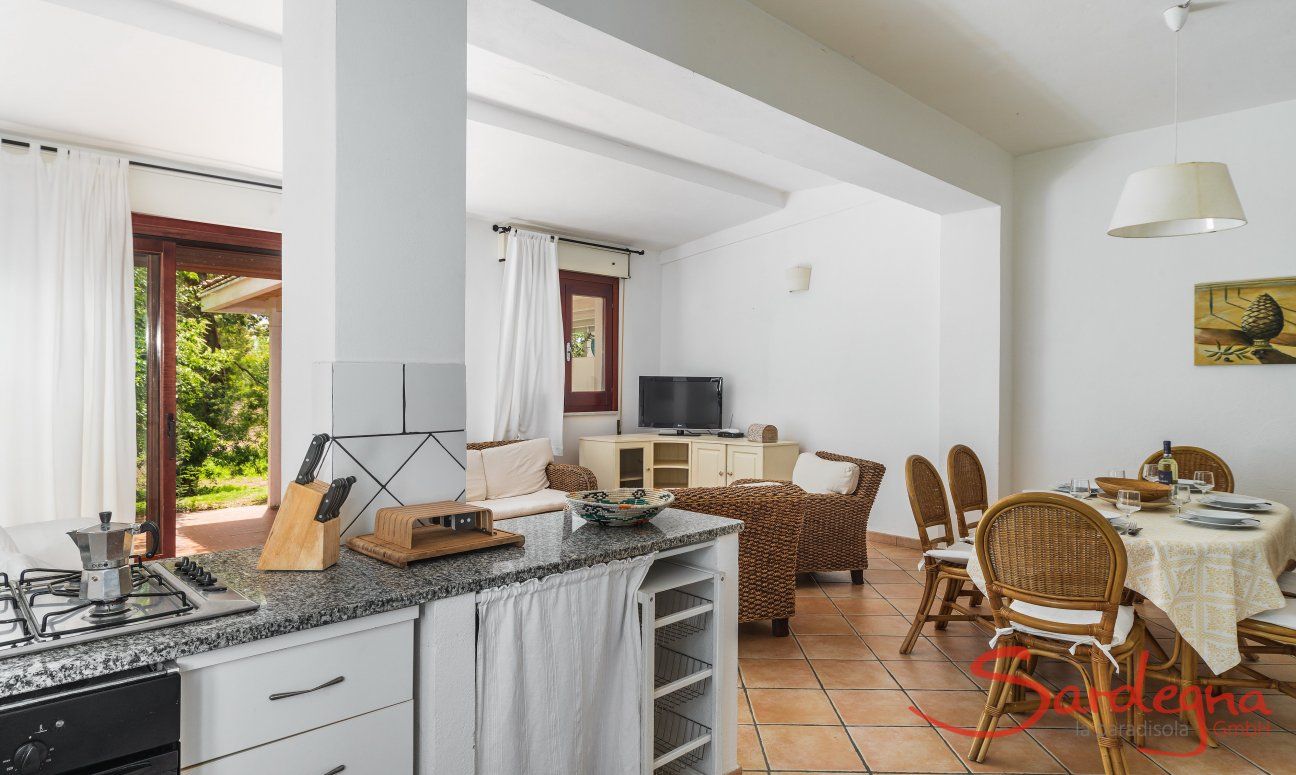 Apartment Orri 1 | Offene Küche und großes Wohnzimmer Orri 1, Tortoli, Ostsardinien