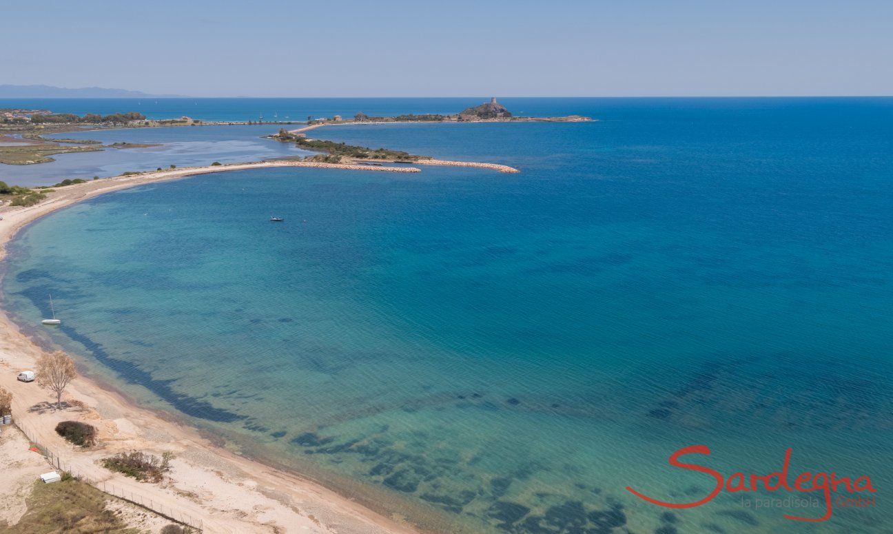 Villa Mimosa | Bucht von Is Suergius mit Blick bis nach Nora Is Suergius, Agumu, Strand, Pula
