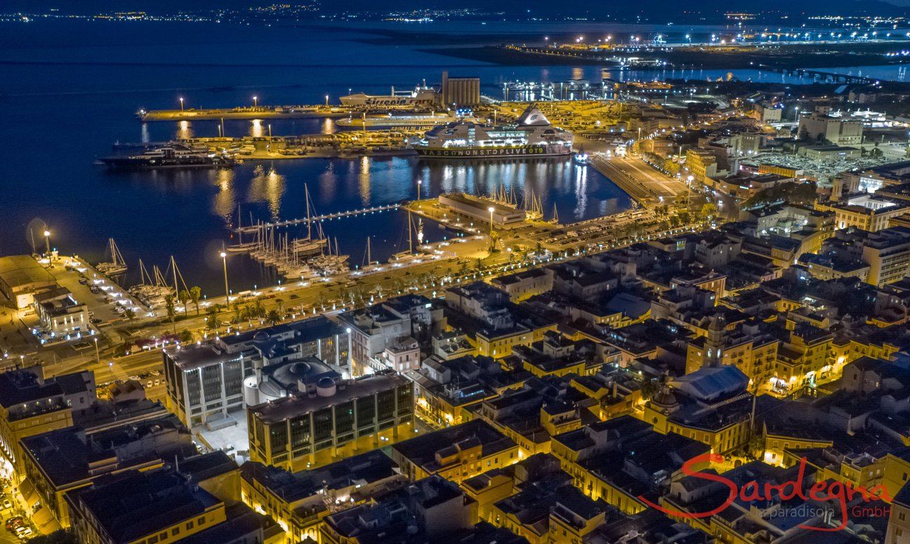 Cagliari by night, Südsardinien