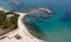 Casa Su Faru 2 | Luftansicht vom Hausstrand von Su Faru Su Faru Strand;