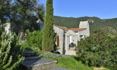 Li Conchi 1 | Zugang zum Granithaus umgeben von grünen Pflanzen Sardinien