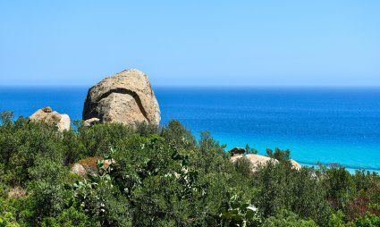 Blick auf das türkise Meer